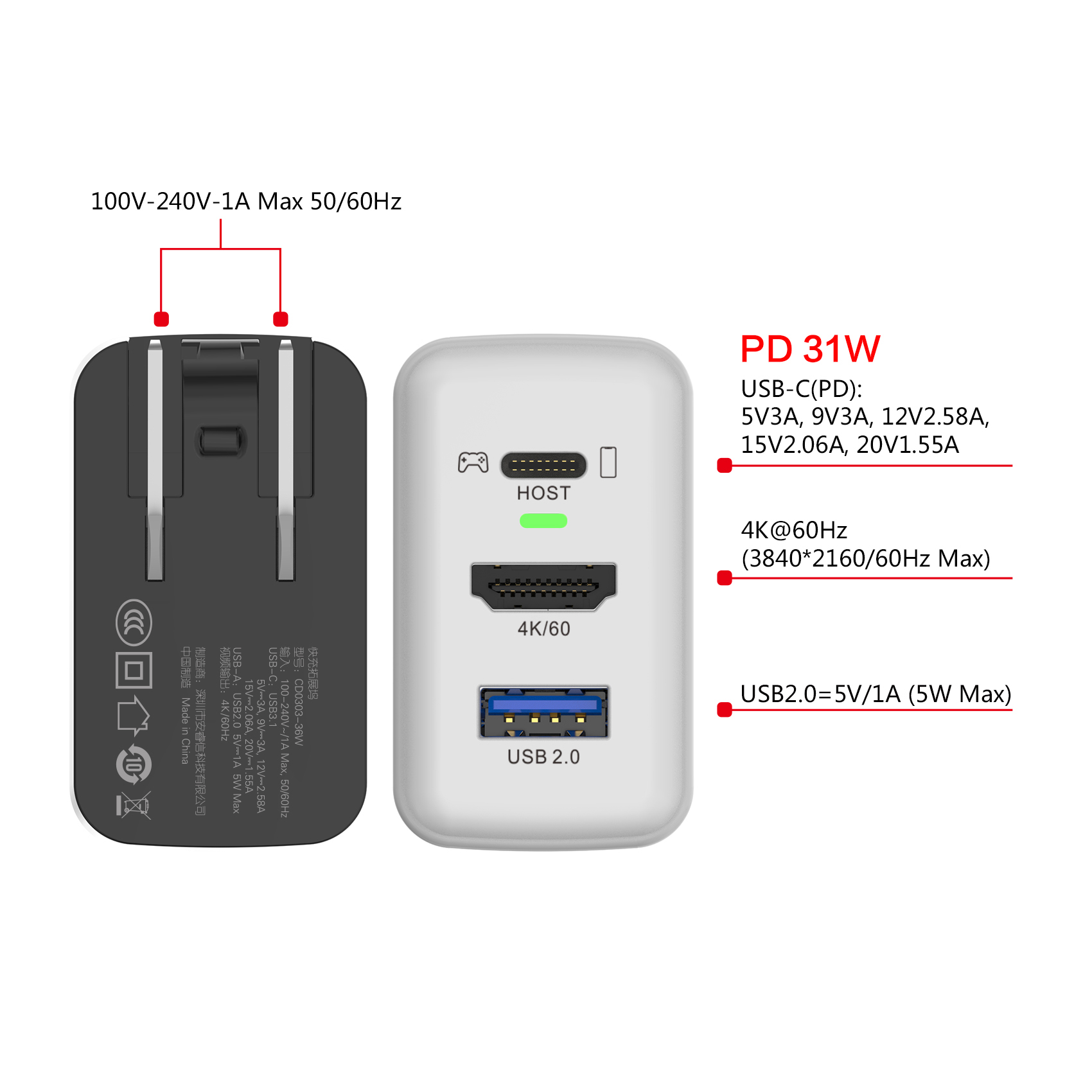 Switch GaN快充坞-36W